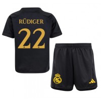 Maglie da calcio Real Madrid Antonio Rudiger #22 Terza Maglia Bambino 2023-24 Manica Corta (+ Pantaloni corti)